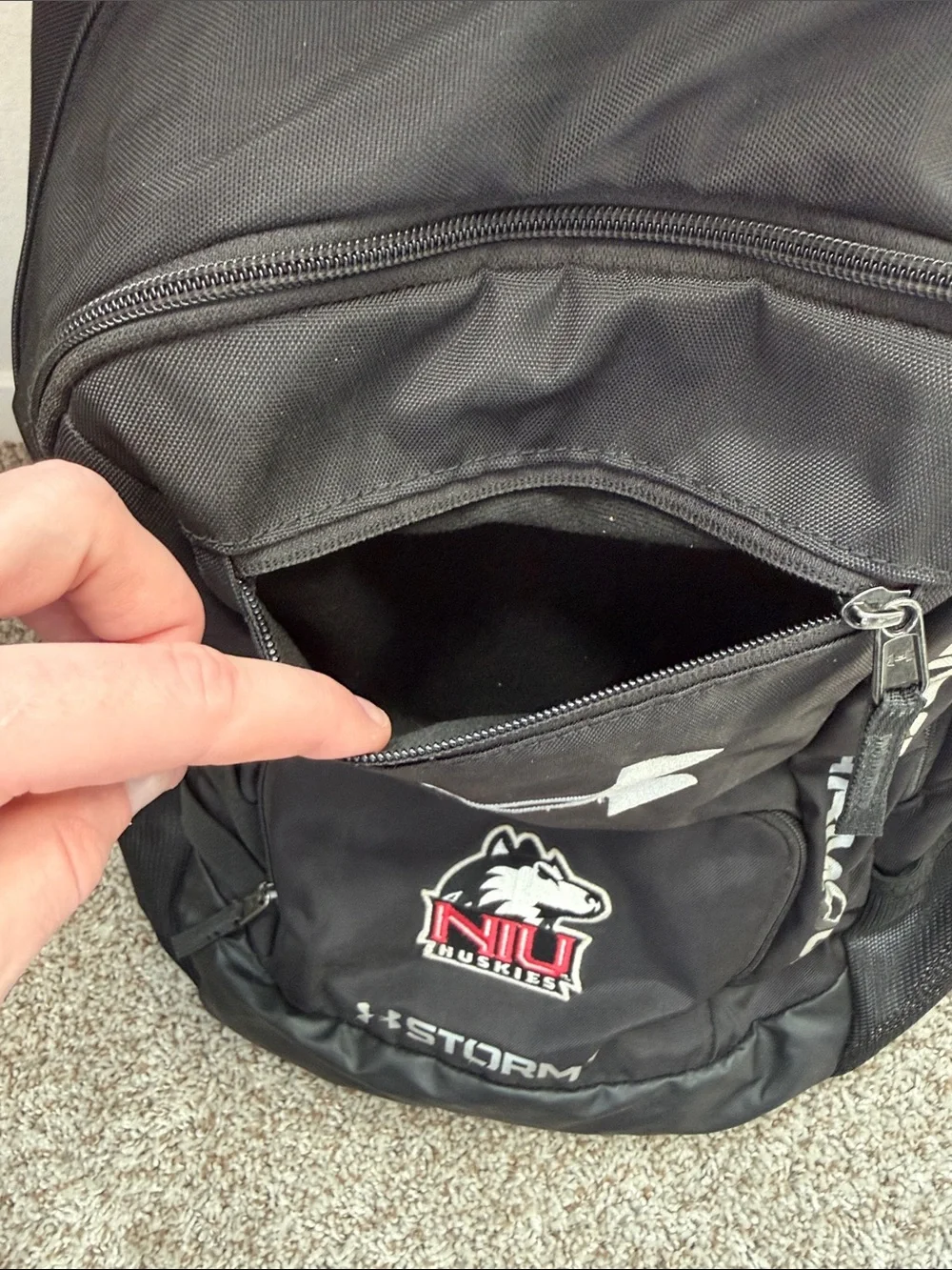 UA Storm Hustle II Backpack with NIU Huskies Logo